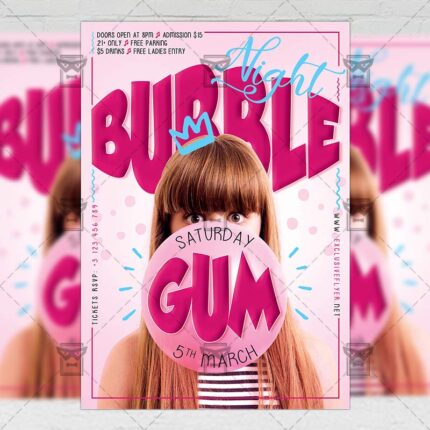 Download Bubblegum Night PSD Flyer Template Now