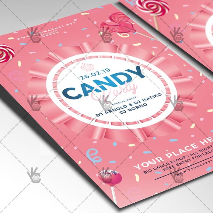 Download Sweet Candy PSD Template Flyer | PSDmarket