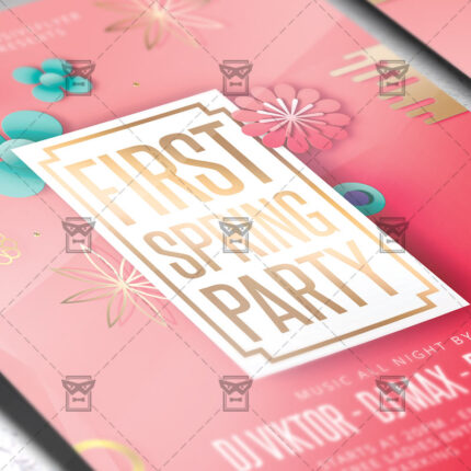 Download First Spring Party PSD Flyer Template Now