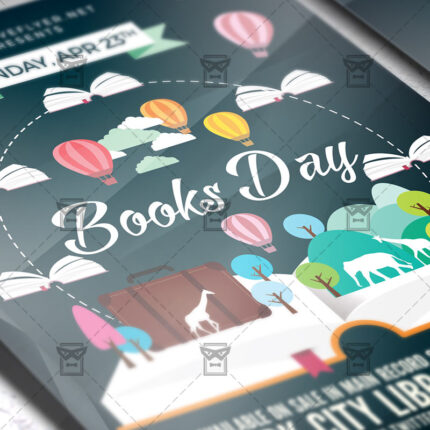 Download Happy Book Day PSD Flyer Template Now