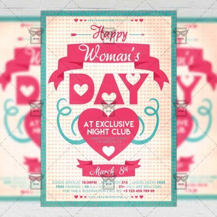 Happy Woman's Day Template - Flyer PSD + Instagram Ready Size