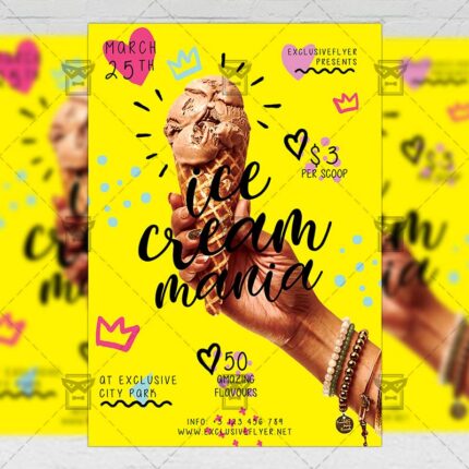 Download Ice Cream Mania PSD Flyer Template Now