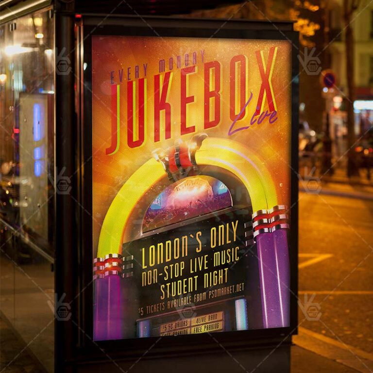 Jukebox Flyer Dj Club - Premium Flyer PSD Template | PSDmarket