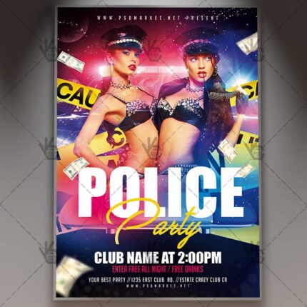 Download Police Party - Club Flyer PSD Template