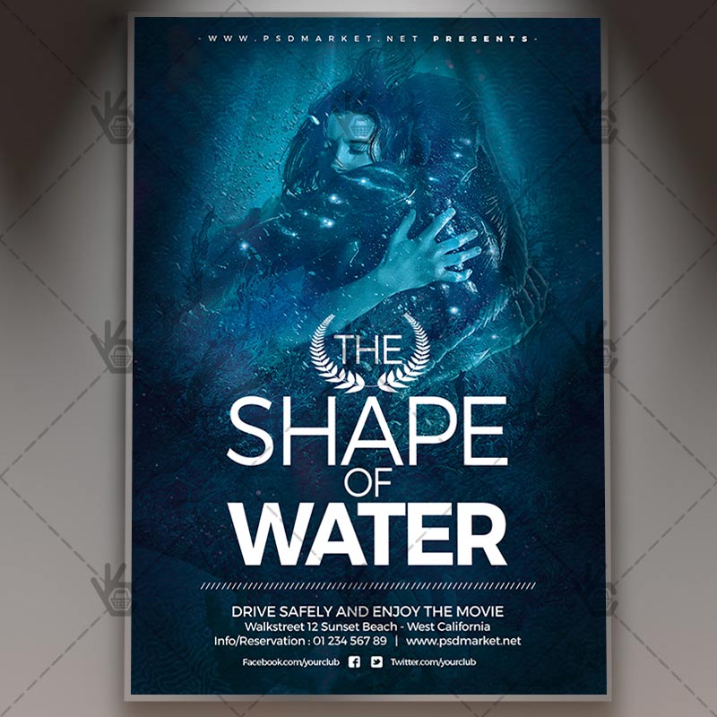 the_shape_of_water_flyer_psd_psdmarket_1.jpg Download The Shape of Water - Club Flyer PSD Template