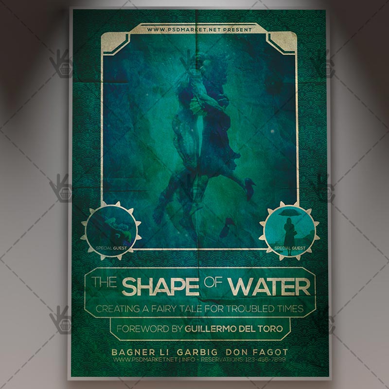 the_shape_of_water_poster_flyer_psd_psdmarket_1.jpg Download The Shape of Water Poster - Club Flyer PSD Template