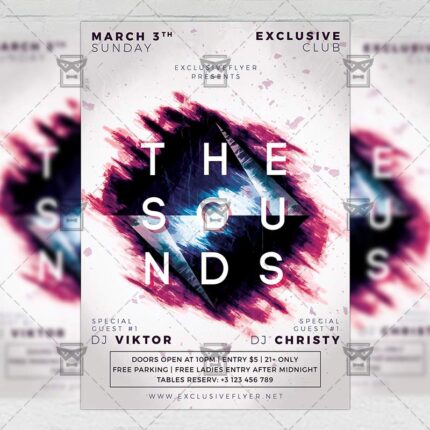 Download The Sounds PSD Flyer Template Now