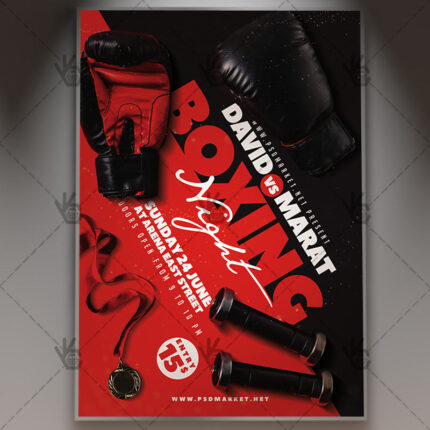 Download Boxing Night Flyer - Sport PSD Template