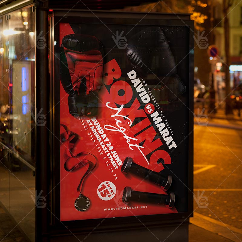 boxing_night_flyer_psd_psdmarket_3.jpg Download Boxing Night Flyer - Sport PSD Template-3