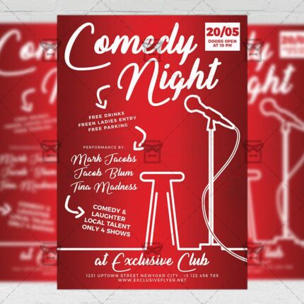 Download Comedy Night Show PSD Flyer Template Now