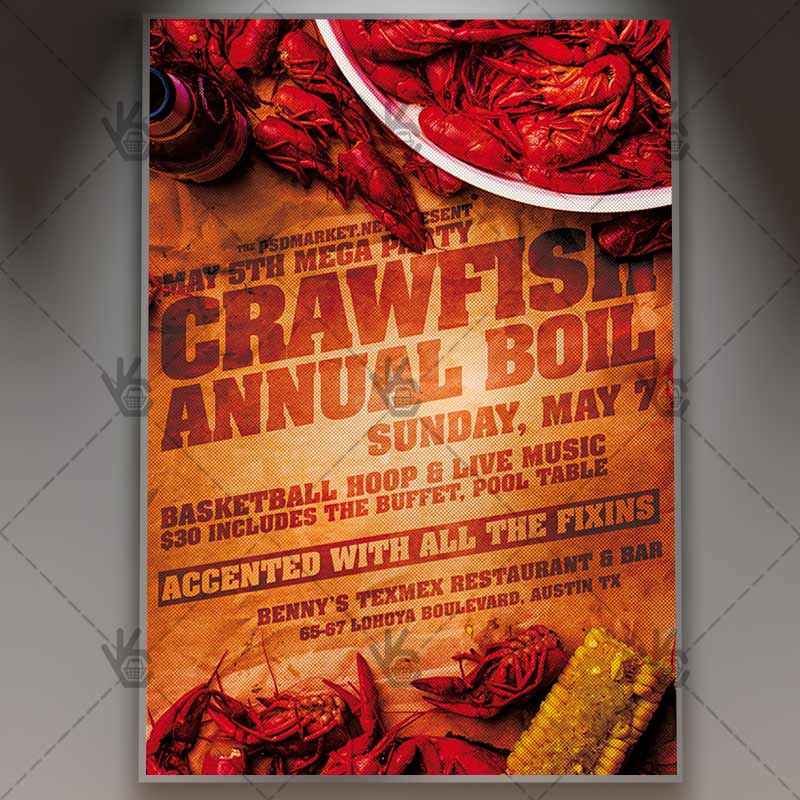 crawfish_boil_flyer_psd_psdmarket_1.jpg Download Crawfish Boil Flyer - Business PSD Template
