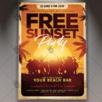 Download Free Sunset Party Flyer - Summer PSD Template