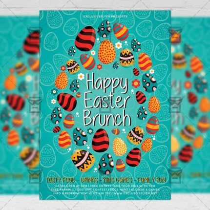 Download Happy Easter Brunch PSD Flyer Template Now