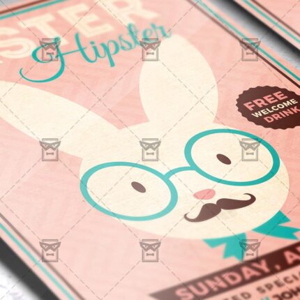 Download Hipster Easter Party PSD Flyer Template Now