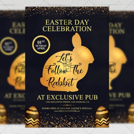 Download Let's Follow the Rabbit PSD Flyer Template Now