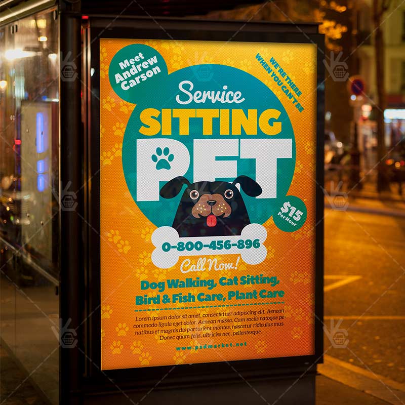 Pet Sitting Flyer Business PSD Template PSDmarket