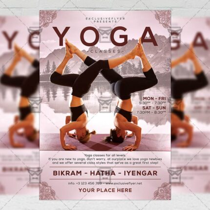 Download Exclusive Yoga Classes PSD Flyer Template Now