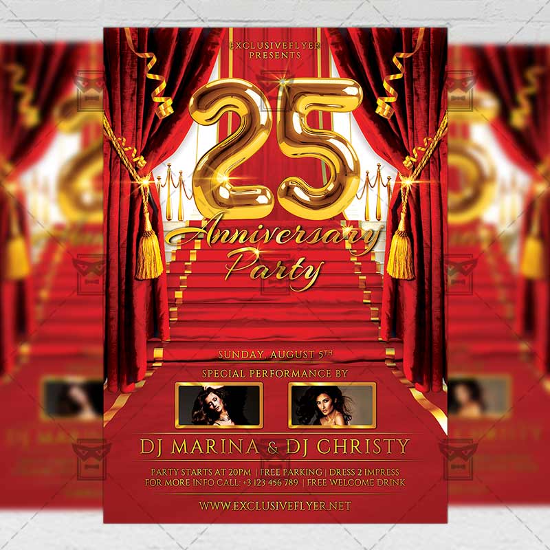 25_anniversary_party-premium-flyer-template-1.jpg Download 25 Anniversary Party PSD Flyer Template Now