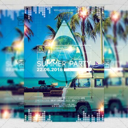 Download Beach Summer Party PSD Flyer Template Now
