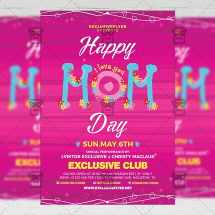 Download Happy Mom Day PSD Flyer Template Now
