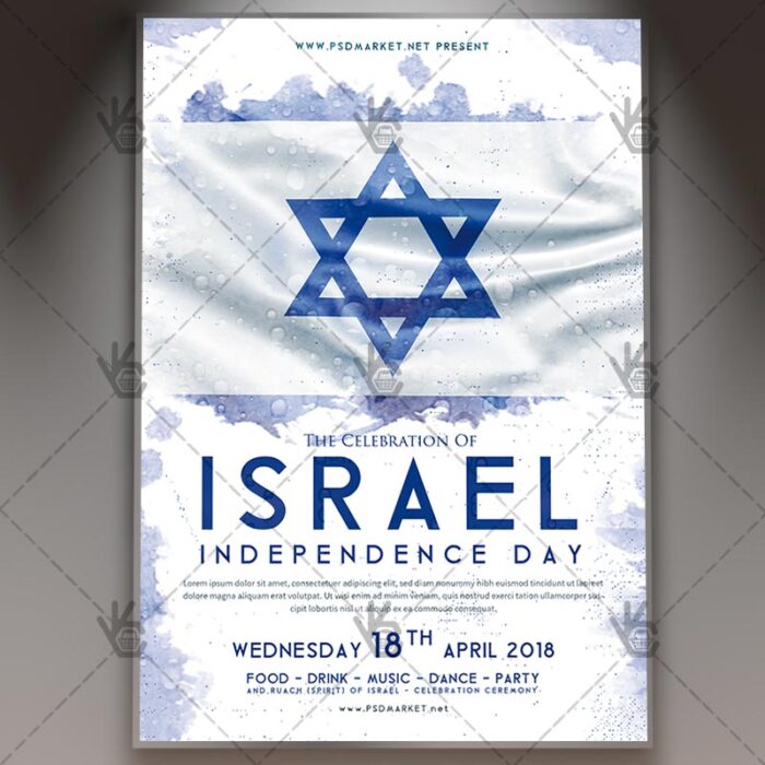Download Israel Independence Day Flyer - PSD Template