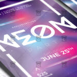 Download Neon Party Flyer PSD Flyer Template Now
