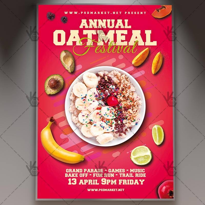 oatmeal_festival_flyer_psd_psdmarket_1.jpg Download Oatmeal Festival Flyer - Food PSD Template