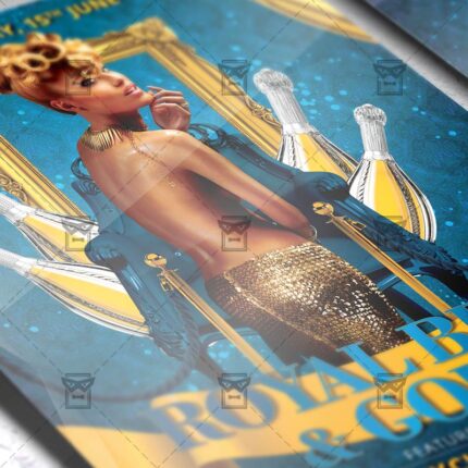 Download Royal Blue and Gold Party PSD Flyer Template Now