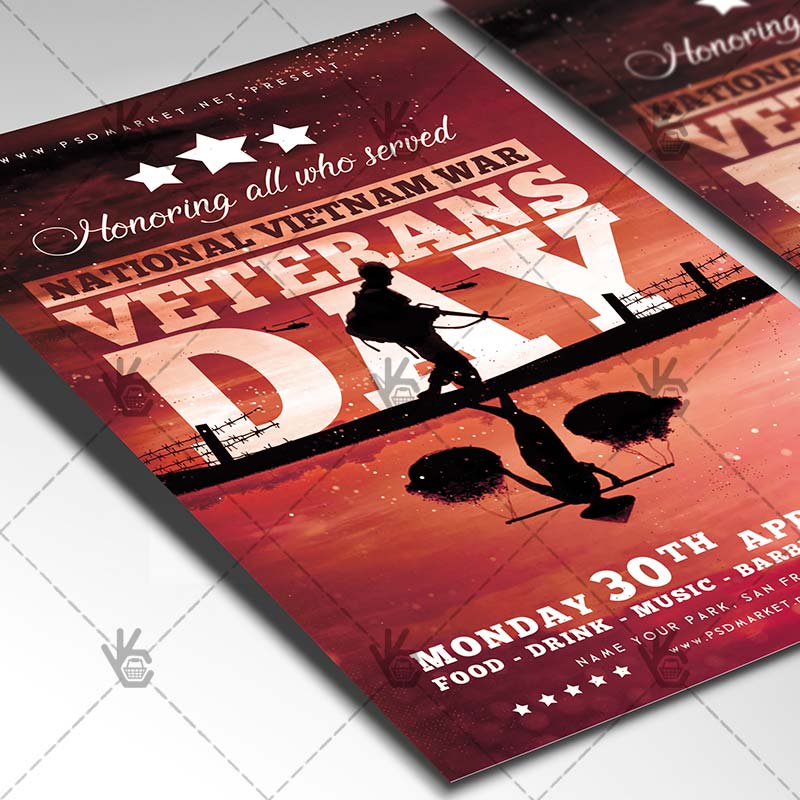 vietnam_veterans_day_flyer_psd_psdmarket_2.jpg Download Vietnam Veterans Day Flyer - American PSD Template-2
