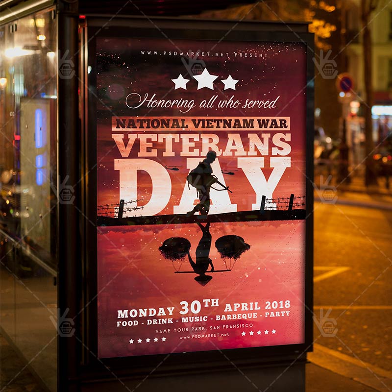 Vietnam Veterans Day Flyer - American PSD Template