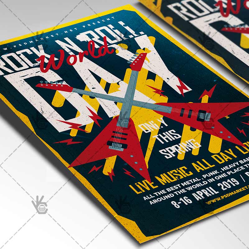 Download World Rock-n-Roll Day Flyer - Rock PSD Template-2