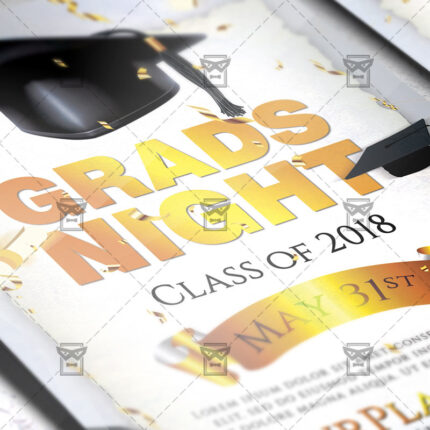Download Grads Night PSD Flyer Template Now