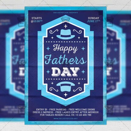 Download Happy Fathers Day PSD Flyer Template Now