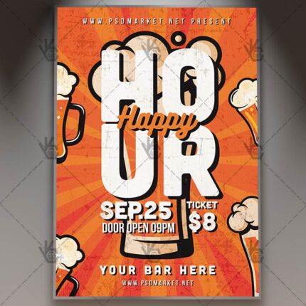 Download Happy Hour Flyer - PSD Template
