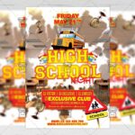 Download Hight School Night PSD Flyer Template Now