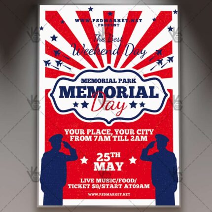 Download Memorial Day BBQ Flyer - PSD Template