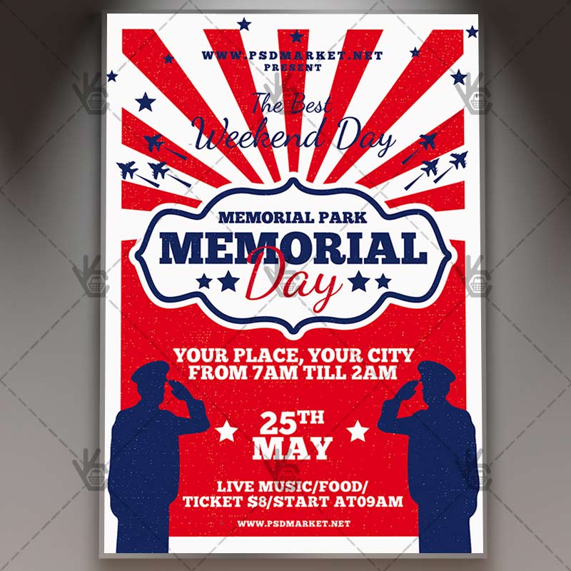 memorial_day_bbq_flyer_psd_psdmarket_1.jpg Download Memorial Day BBQ Flyer - PSD Template