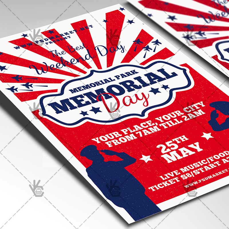 memorial_day_bbq_flyer_psd_psdmarket_2.jpg Download Memorial Day BBQ Flyer - PSD Template-2