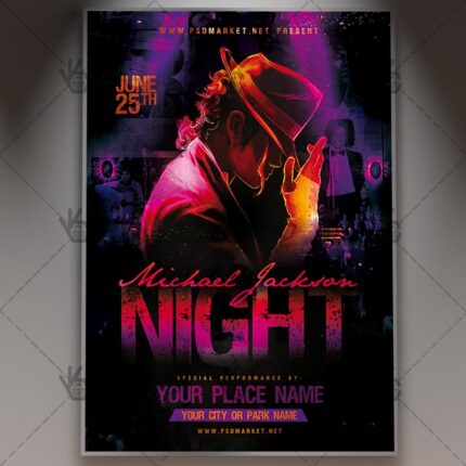 Download Michael Jackson Flyer - PSD Template