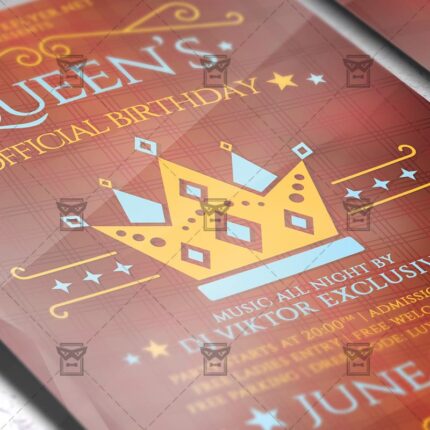 Download Queens Official Birthday PSD Flyer Template Now