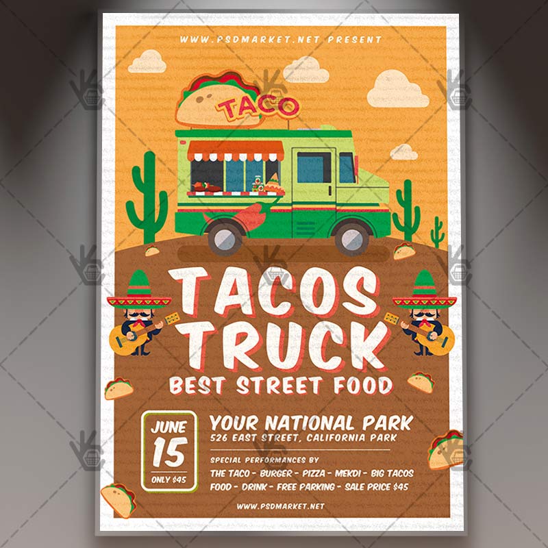 tacos_truck_flyer_psd_psdmarket_1.jpg Download Tacos Truck Flyer - PSD Template