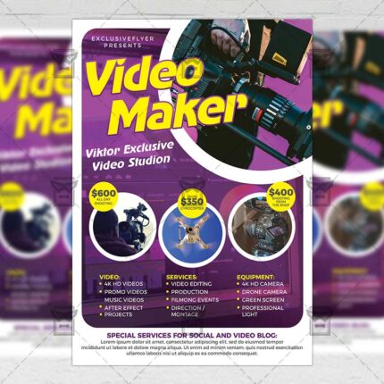 Download Videomaker PSD Flyer Template Now