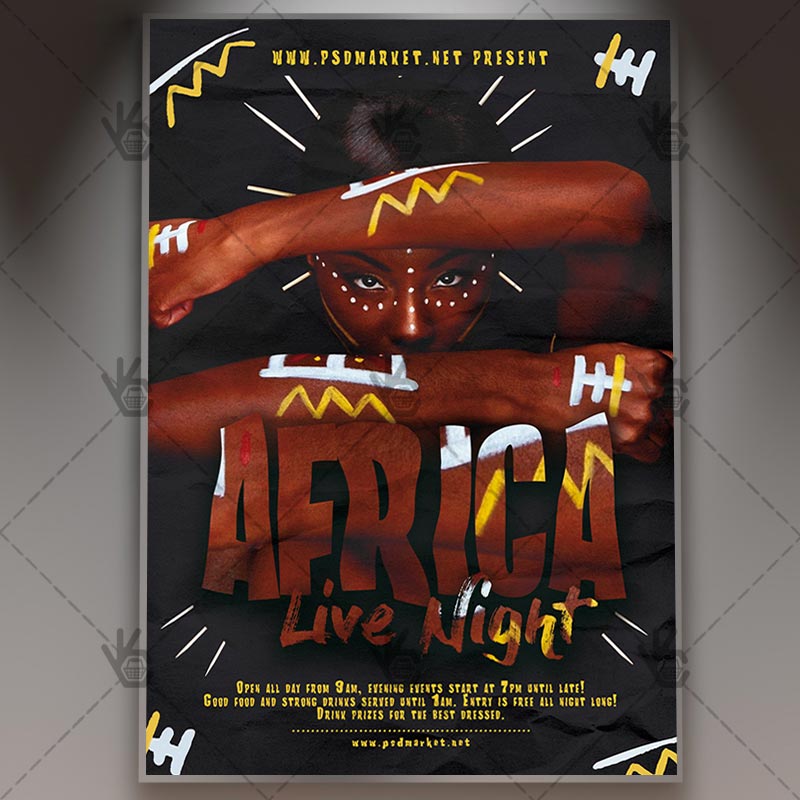 african_flyer_psd_psdmarket_1.jpg Download African Flyer - PSD Template