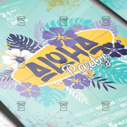 Download Aloha Party PSD Flyer Template Now