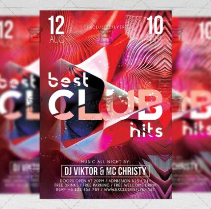 Download Best Club Hits PSD Flyer Template Now
