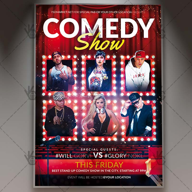 comedy_show_flyer_psd_psdmarket_1.jpg Download Comedy Show Flyer - PSD Template