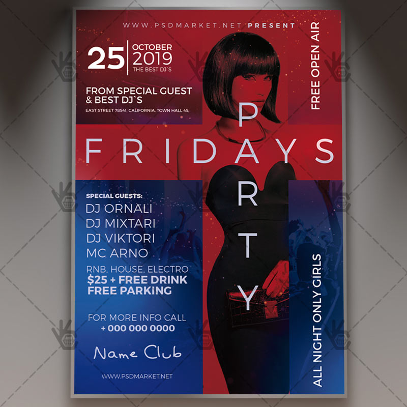 fridays_party_flyer_psd_psdmarket_1.jpg Download Fridays Party Flyer - PSD Template