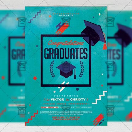 Download Graduation Party Flyer PSD Template Now
