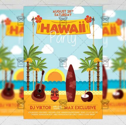 Download Hawaii Night PSD Flyer Template Now