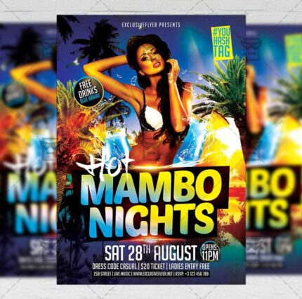 Download Hot Mambo Nights PSD Flyer Template Now